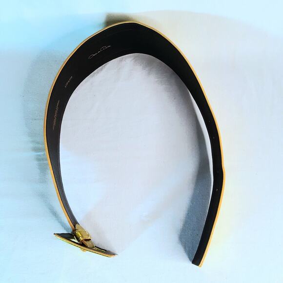Oscar De La Renta Belt Genuine Patent Leather Golden Wide Width XSmall Waist main image 6